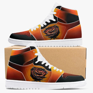 Dark Burning Rose High-Top Leather Sneakers(236)