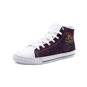 Burning Rose Unisex High Top Canvas Shoes