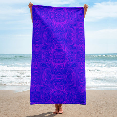 Abbi Purple Abstract Towel